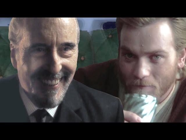 Obi Wan and Count Dooku talk about lolipops over dinner