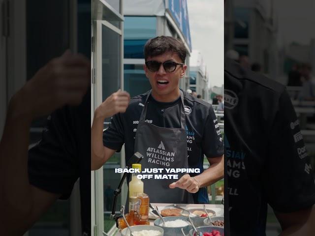 Isack knew Albono was cooking up a Beaver Tail storm  #f1 #alexalbon #carlossainz #isackhadjar