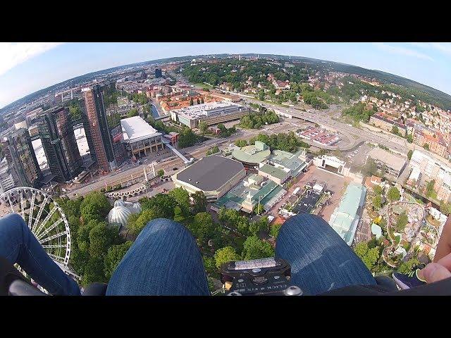 Europe's tallest drop tower AtmosFear on ride at Liseberg Gothenburg in Sweden