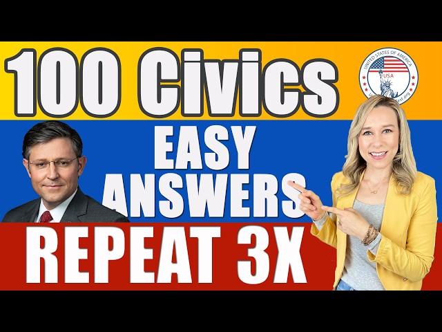 100 Civics Questions and answers in Order REPEAT 3X  | 2008 version Civics Test | US Citizenship