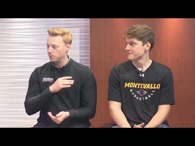 Falcon Athletics Network Interview with Head MBB Coach Anthony Komara and Mason Shifflett.