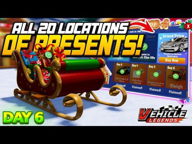 All 20 Presents Location in Vehicle Legends! (Christmas Event Day 6)