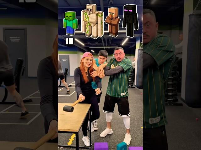 Minecraft Two Run Challenge🟩 Zombie‍️ vs Golem vs Villager vs Enderman🟪 Who won?