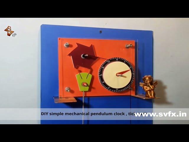 DIY very simple mechanical escapement pendulum tick tock clock, which will work 100%