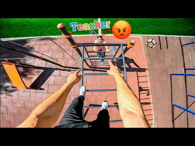 ESCAPING CRAZY TEACHER, I RAN AWAY FROM THE EXAM TO PLAY SOCCER (ParkourPOV Chase)