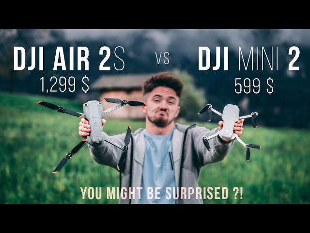 DJI AIR 2S vs DJI MINI 2 - Is there really a 700$ difference ?? Side-By-Side Video Comparison