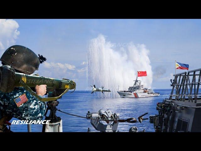 U.S. Navy FGM-147 Javelin Face Chinese Ship in Philippines Sea