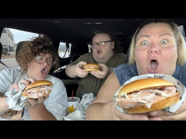 Trying Hardees Hot Ham & Cheeses w/ Crystal and Gem