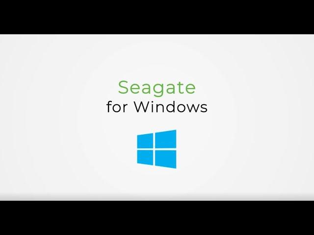 Getting Started with your Seagate Drive in Windows