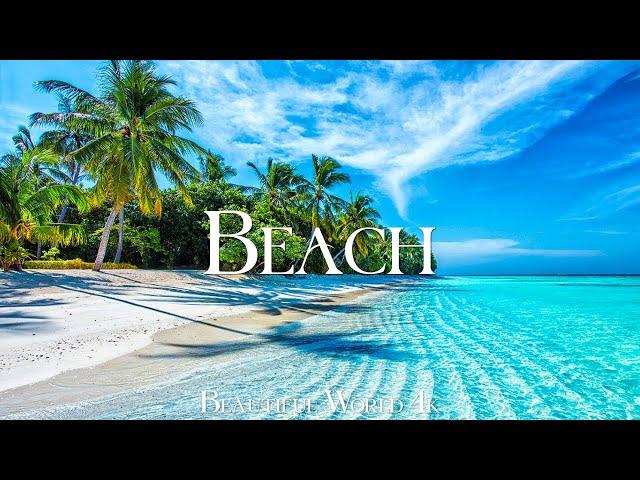 Tropical Beach 4K Relaxation Film - Relaxing Piano Music - Natural Landscape