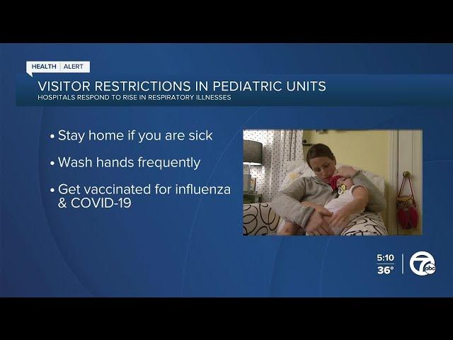 Corewell Health limiting pediatric unit visitors at 3 hospitals due to rise in respiratory illnesses