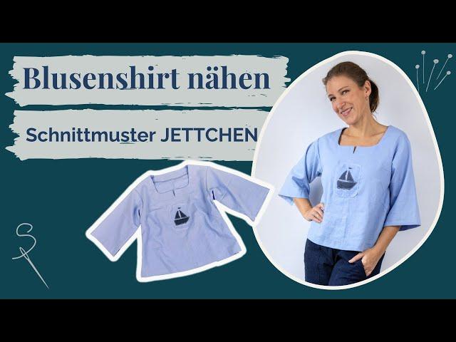 ️ Blusenshirt aus Webware nähen mit Schnittmuster JETTCHEN