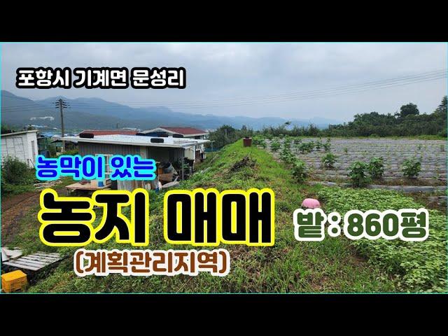 포항 기계면의 농막 딸린 농지 860평 매도