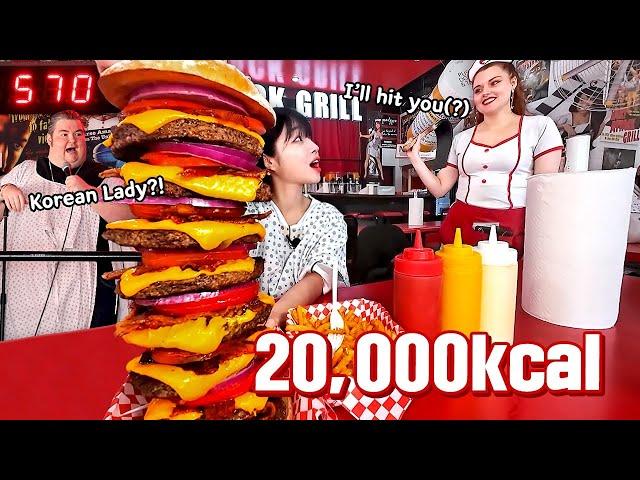 라스베가스3탄)20000칼로리로 유명한 원조 내장파괴버거 도전했습니다 반응이 엄청났던 하트어택그릴 먹방