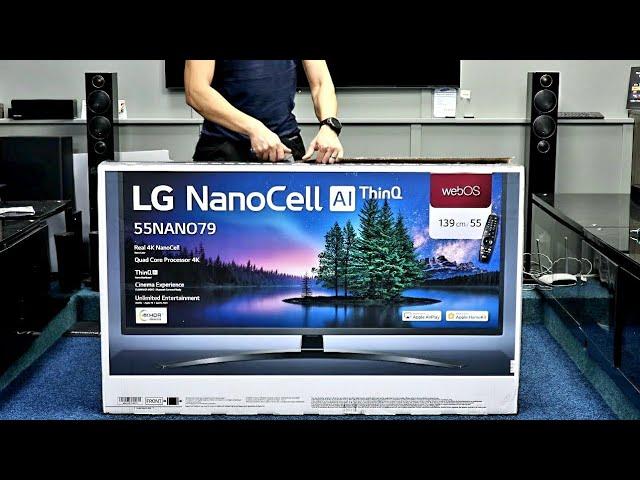 LG NANO79 55" Unboxing and Setup With 4K HDR Demo Videos