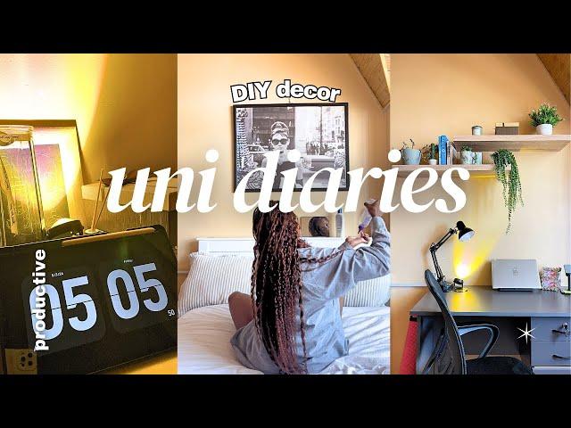 College diaries| waking up at 5AM,🪴AESTHETIC room makeover, baking