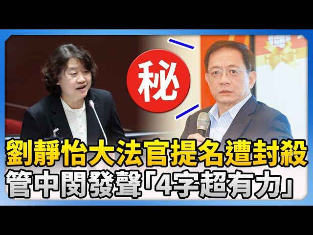 劉靜怡大法官提名遭封殺　管中閔發聲「4字超有力」 @ChinaTimes