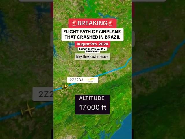 Flight path of plane that crashed in brazil #crash #planecrash #aviation #atr72 #voepass #plane