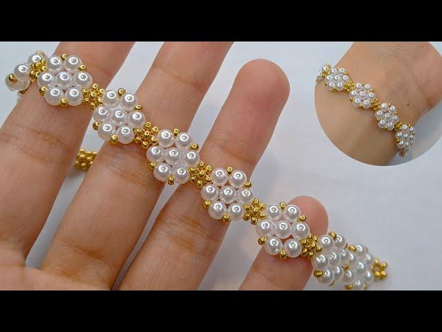 How To Make A Seed Bead Bracelet - Super Easy for Beginners//Elegant beaded bracelet