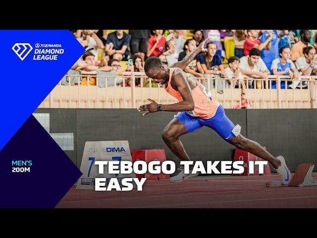 Letsile Tebogo JOGS over the line in Monaco 200m - Wanda Diamond League 2024