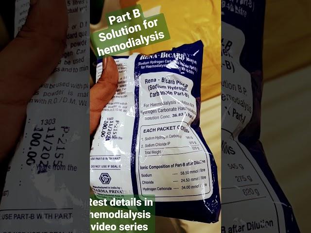 PART B ( solution maker for hemodialysis) COMPOSITION