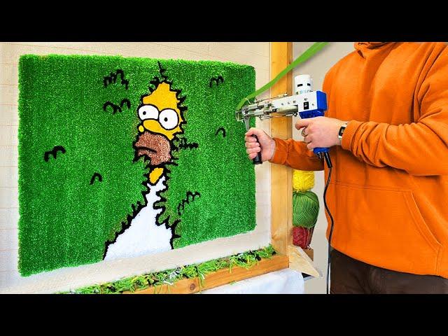 ASMR Rug Tufting | Homer Simpson Meme Rug (Start To Finish)