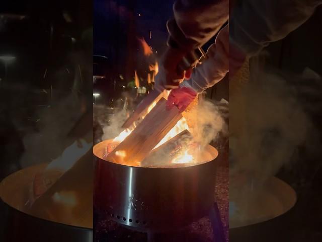 겨울엔 불멍. 장작태우기 #campfire #cracklingfire #불멍 #미국생활 #camping