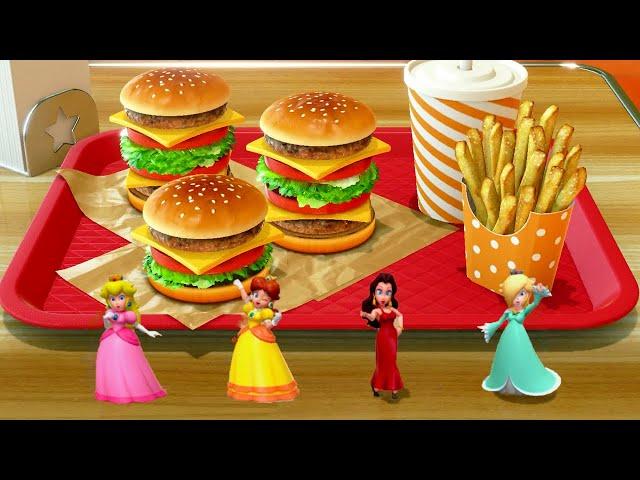 Mario Party, but Peach works at McDonald's