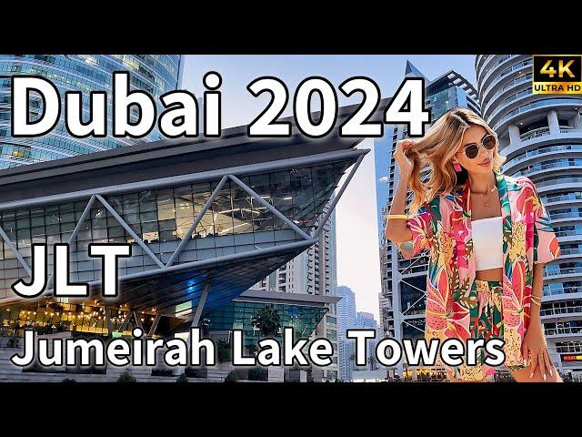 Dubai JLT  Jumeirah Lake Towers Vibrant Lakeside Promenade [ 4K ] Walking Tour