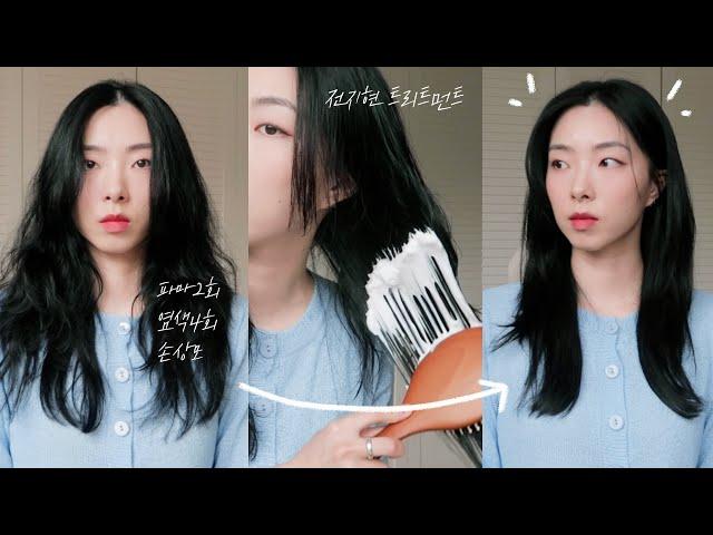 손상모 구원템 & 레이어드컷 스타일링‍️전지현 트리트먼트 (ft.다이슨 에어랩) 헤어에센스추천/극손상모/머릿결관리/트리트먼트추천
