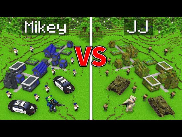 Mikey FBI vs JJ MILITARY Village Survival Battle in Minecraft (Maizen)