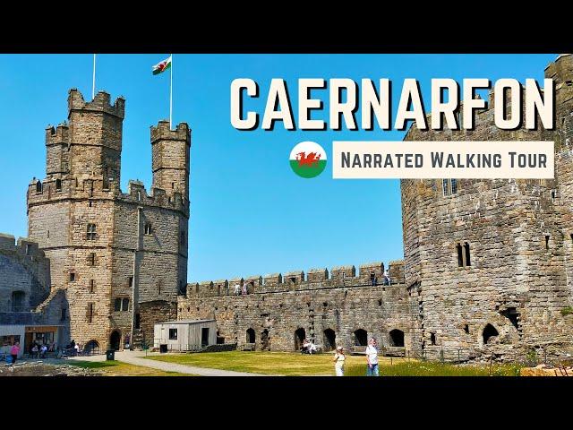 CAERNARFON, Wales | 4K Narrated Walking Tour | Let's Walk 2023