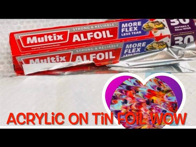 BEST EVER ACRYLIC on TIN FOIL AND BUBBLE WRAP! Spectacular Easy Beginners Fluid Art