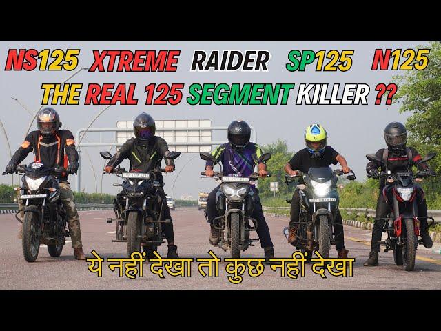 Pulsar N125 vs Xtreme 125R vs Pulsar Ns125 vs SP125 vs Raider 125 Drag Race Penta Battle |