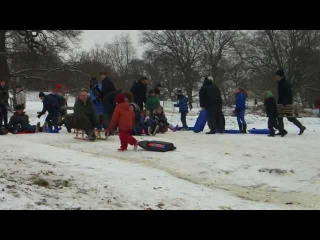 Richmond Park Sledging Match Race 4 - Matt & Carl