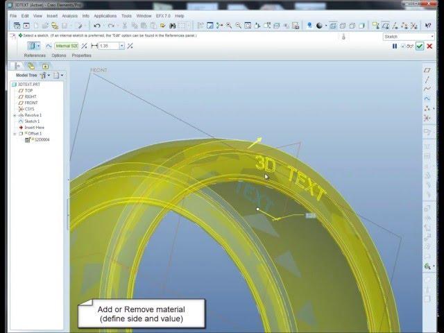 Pro/E Tutorial: How to create 3D text with Pro/ENGINEER Wildfire 5.0