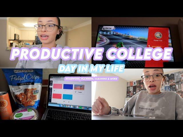 VLOG: A Productive COLLEGE Day In My Life! | Homework, Planning, Cleaning & More!