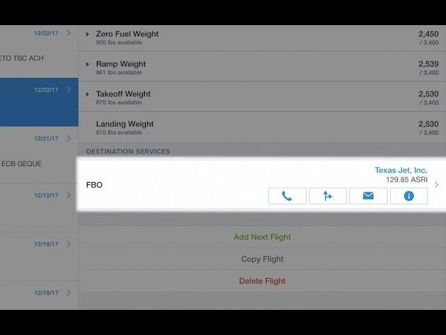 ForeFlight Feature Focus: Select an FBO on the Flights View