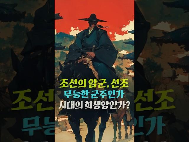 조선의 암군이라는 선조 : 무능한 군주인가, 시대의 희생양인가
