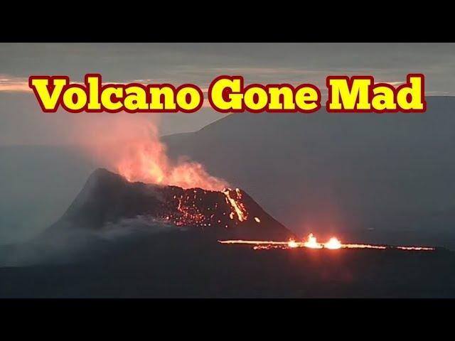 Volcano Gone Mad, Iceland KayOne Fountains Of Lava Fill Boiling Lava Pool, Music