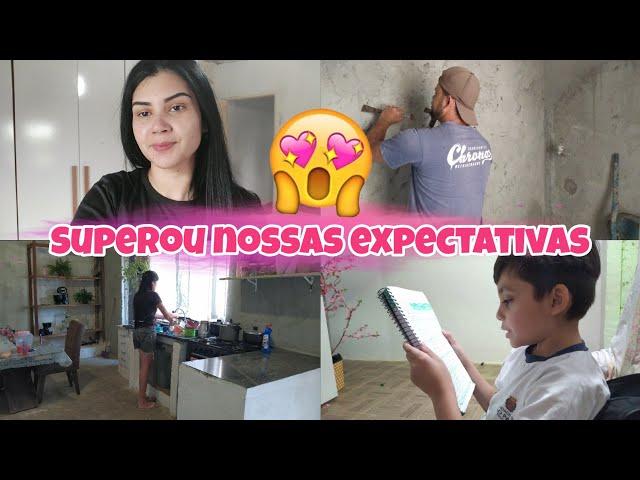 RETOMANDO A OBRA| TA FICANDO MUITO LINDO | FIZ PROGRESSIVA| Rotina do lar  #vlog