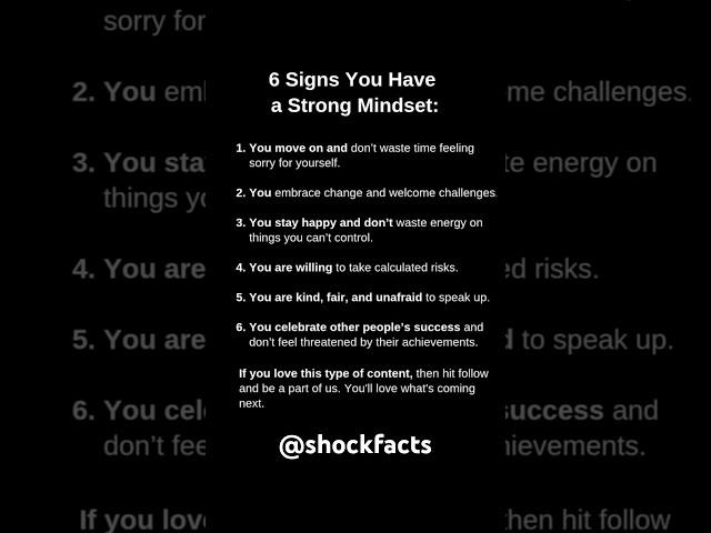 6 Signs You Have a STRONG Mindset! (Are YOU Mentally Tough?) #shorts #mindset