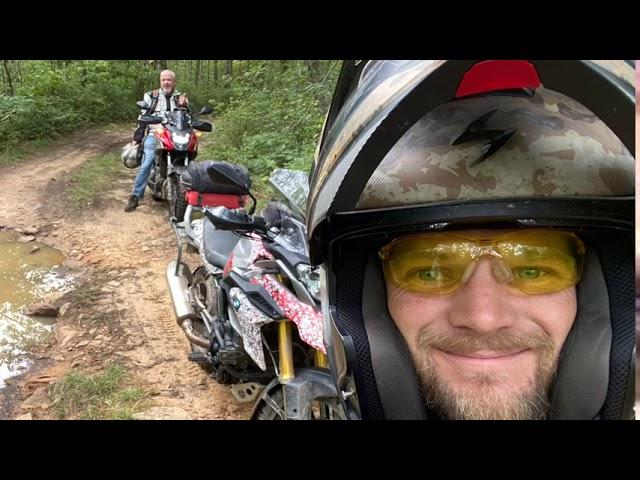 Nate Jennings on his BMW G310GS on Potts Mountain Jeep Trail Craig County Virginia