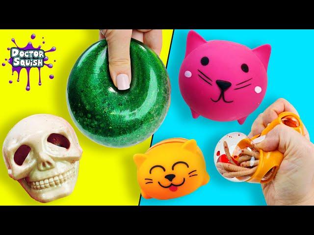 What's Inside Squishy Toys! What's Inside Skeleton And Glitter Ball Squishy?