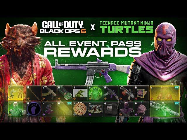 FULL Black Ops 6 TMNT Event Pass & All Rewards Gameplay Showcase... (D1.3 Sector, Skateboard & More)