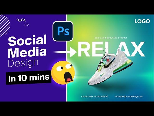 10 mins to create this social media post in Photoshop  | advertising poster