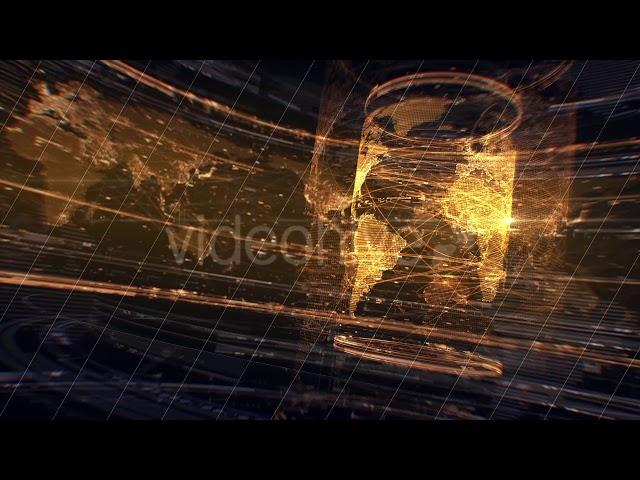 Golden Network Earth Map Looped Animated Video Background