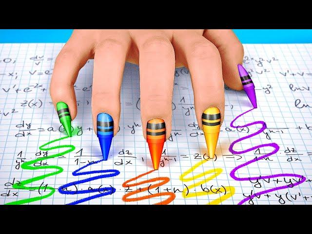 SNEAKING MAKEUP IN CLASS || Easy Crafts Funny Tips and Tricks DIY School Supplies by 123 GO! SCHOOL