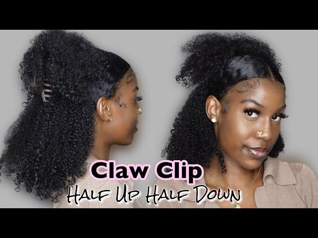 CLAW CLIP HALF UP HALF DOWN HAIRSTYLE! On Natural Hair*