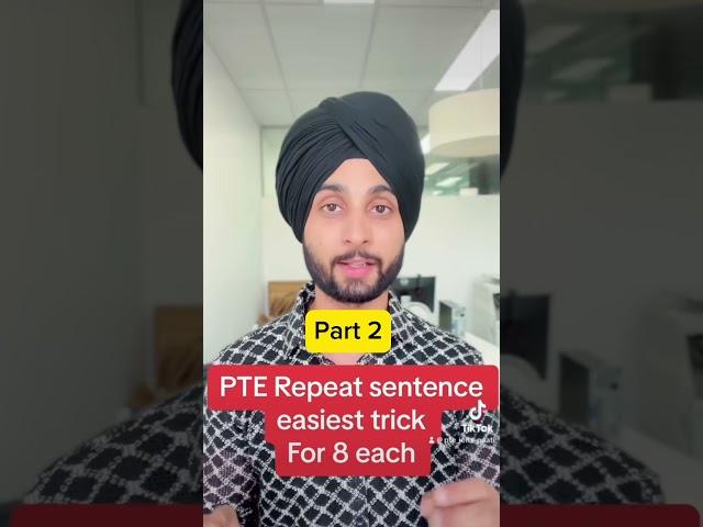 PTE Repeat sentence easiest trick for 8 each (part 2) #pte #ptetips #ptetipsandtricks #ptespeaking